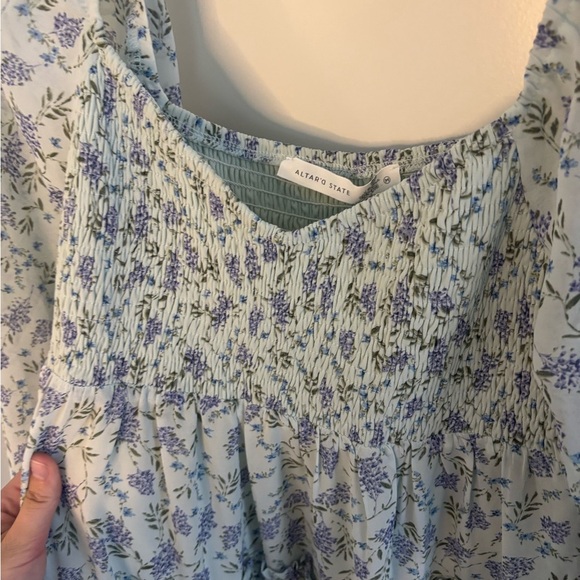 Altar'd State Blue and Purple Floral Dress - Picture 3 of 5